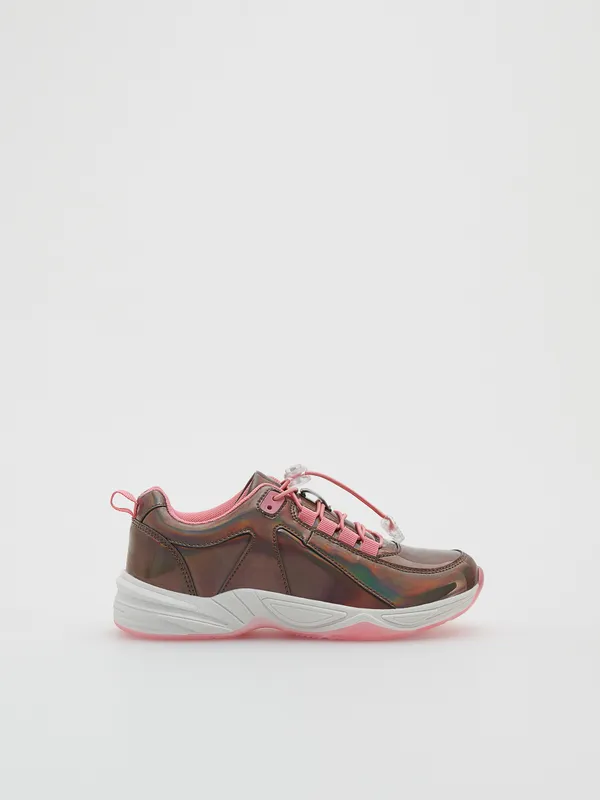 Holograficzne sneakersy - Różowy
