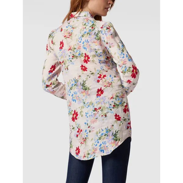 Polo Ralph Lauren Długa bluzka z czystego lnu z kwiatowym wzorem