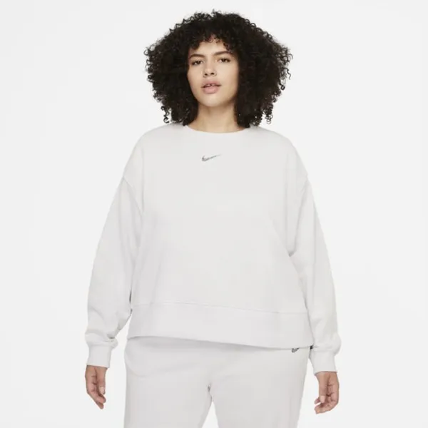 Damska bluza z dzianiny o kroju oversize Nike Sportswear Collection Essentials (duże rozmiary) - Szary