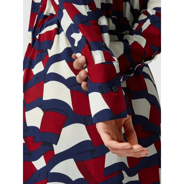 Tommy Hilfiger Sukienka koszulowa z długim rękawem z czystej wiskozy z nadrukiem na całej powierzchni