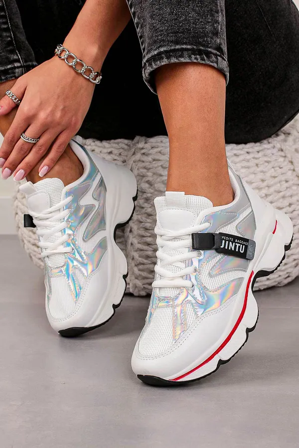 Białe buty sportowe sneakersy sznurowane Casu 20G18/S