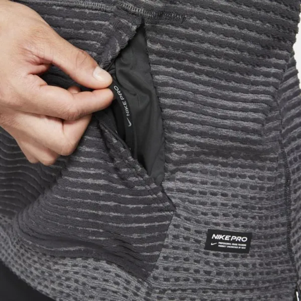 Męska dzianinowa bluza z kapturem Nike Pro Therma-FIT ADV - Szary