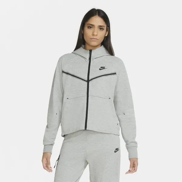 Damska bluza z kapturem i zamkiem na całej długości Nike Sportswear Tech Fleece Windrunner - Szary