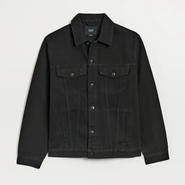 Czarna kurtka jeansowa - Czarny
