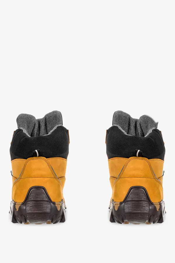 żółte buty trekkingowe sznurowane waterproof polska skóra windssor tr-2
