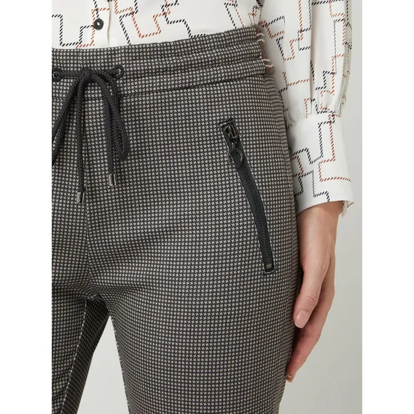 MAC Luźne spodnie z wzorem w kratę