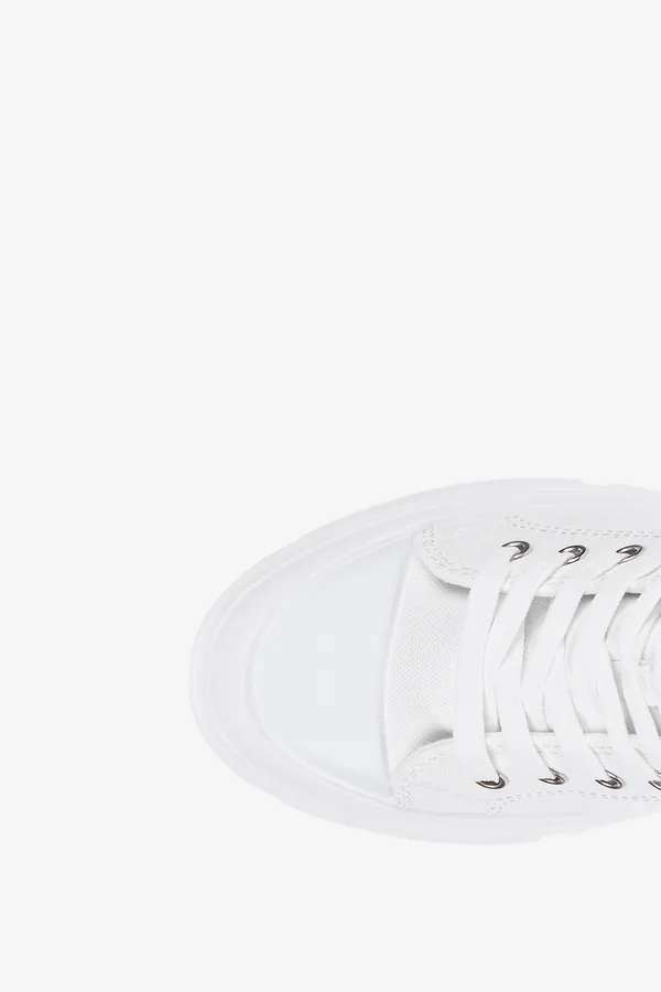 Białe trampki na platformie wysokie buty sportowe damskie sznurowane casu sj2095-2