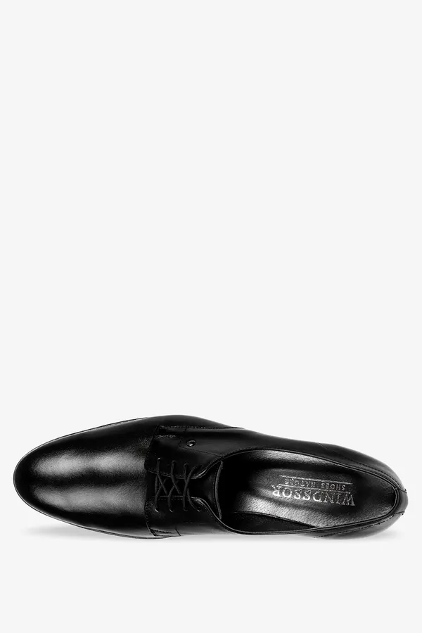 Czarne buty wizytowe sznurowane polska skóra windssor 624