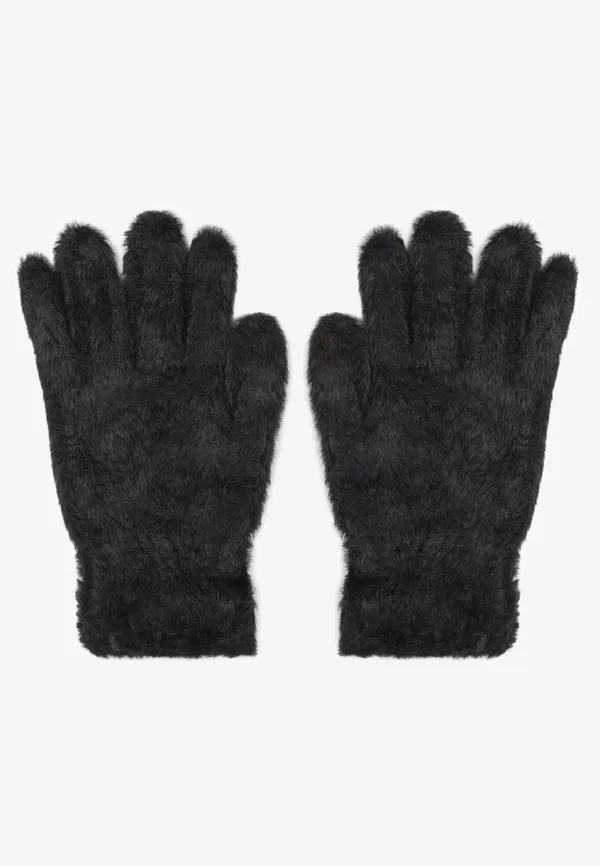 Czarne Pluszowe Rękawiczki Kodili
