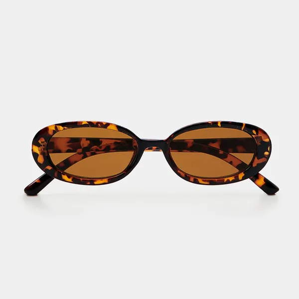 Owalne okulary przeciwsłoneczne - Brązowy