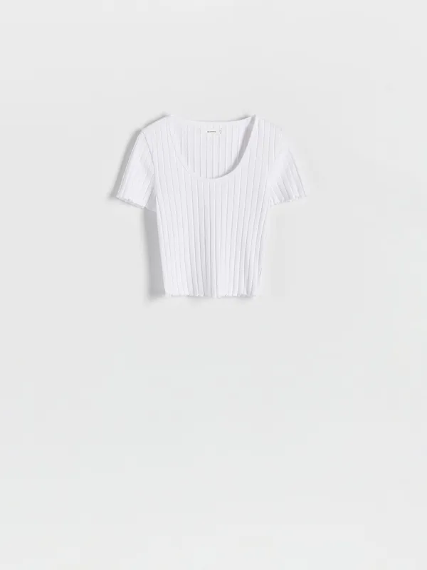 T-shirt slim fit - Biały