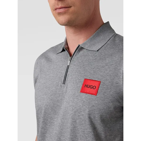 HUGO Koszulka polo z zamkiem błyskawicznym model ‘Deresom’