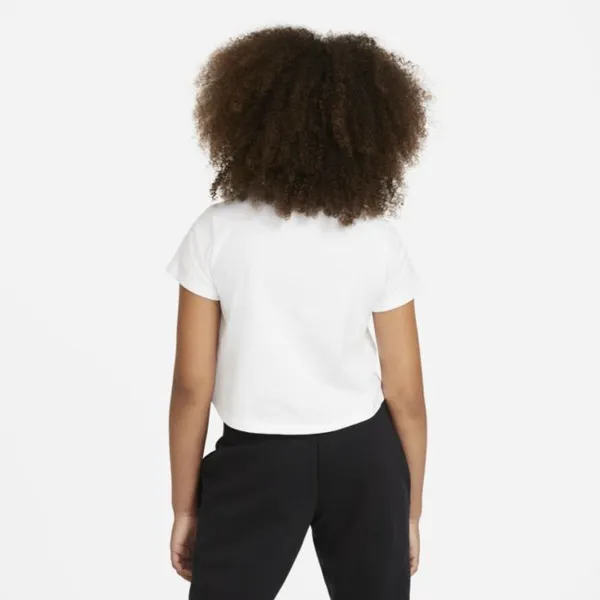 Krótki T-shirt dla dużych dzieci (dziewcząt) Nike Sportswear - Biel