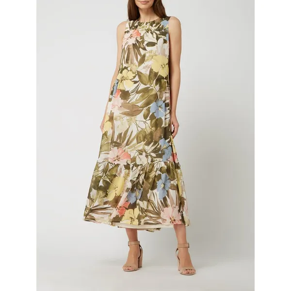 Esprit Collection Długa sukienka w kwiatowe wzory
