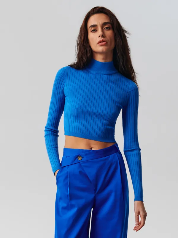 Sweter krótki - Niebieski