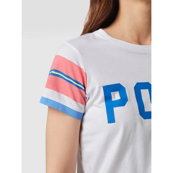 Polo Ralph Lauren T-shirt z nadrukiem z logo i paskami w kontrastowym kolorze