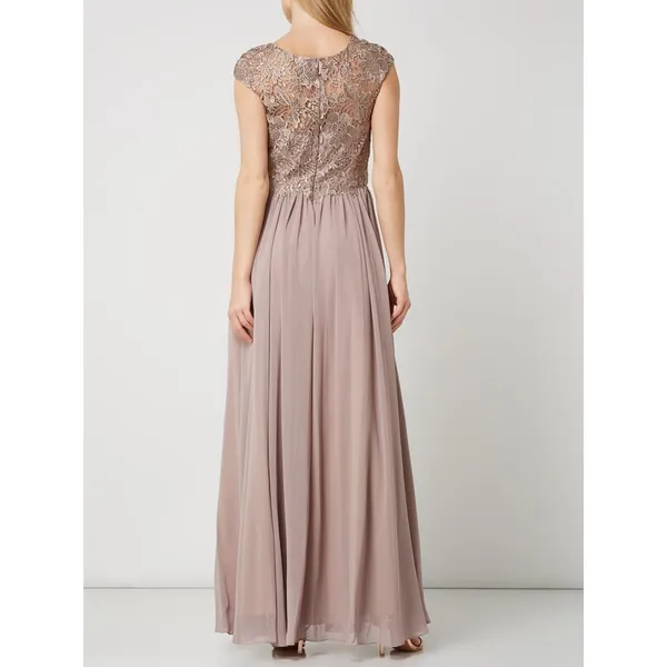 Luxuar Sukienka wieczorowa z kwiatowej szydełkowej koronki