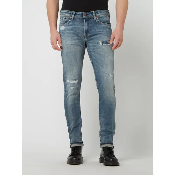 Pepe Jeans Jeansy z niskim stanem o kroju skinny fit z dodatkiem streczu model ‘Finsbury’