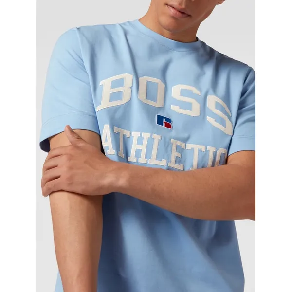 BOSS T-shirt z mieszanki bawełny i elastanu
