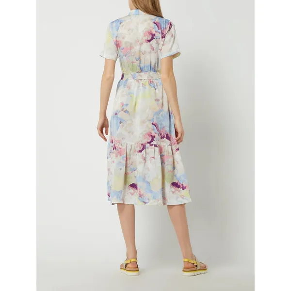 ICHI Sukienka midi z efektem batiku model ‘Cloudy’