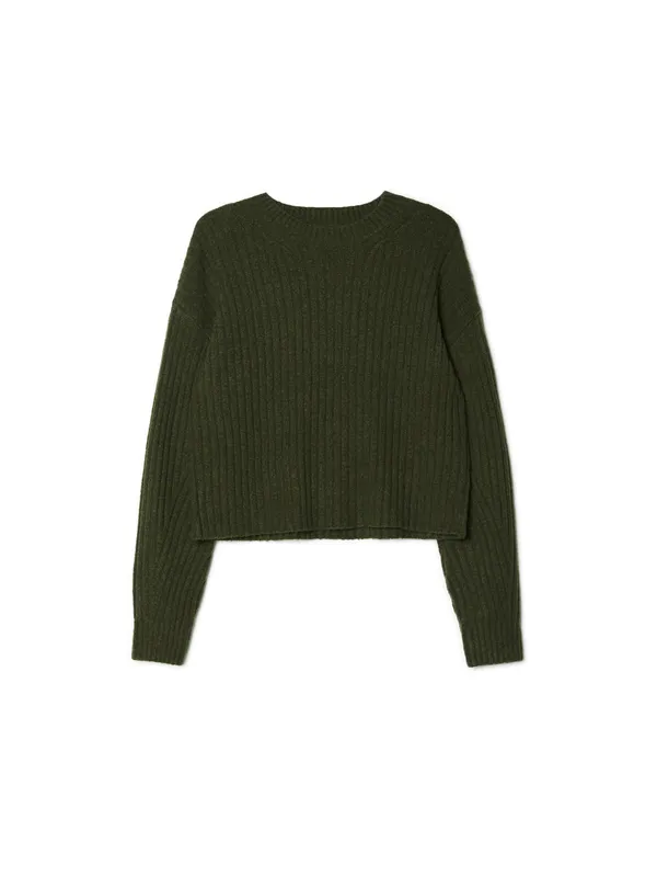Ciemnozielony sweter basic