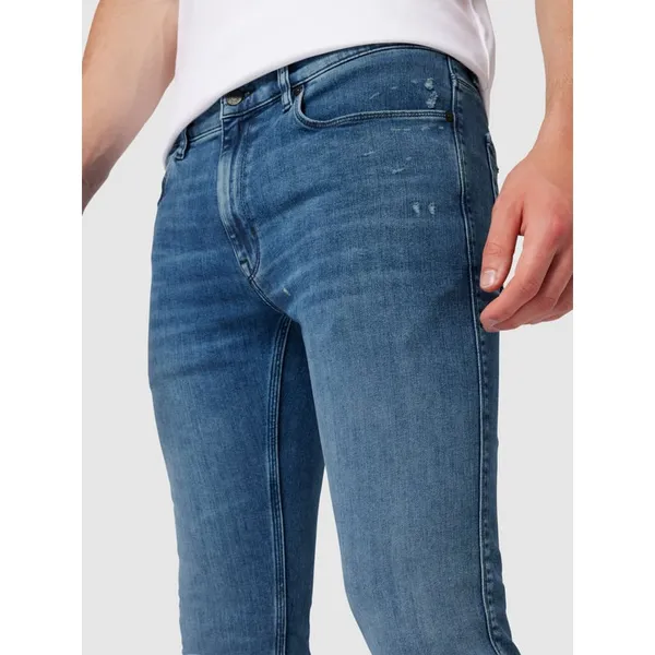 HUGO Jeansy o kroju extra slim fit z 5 kieszeniami i efektem znoszenia