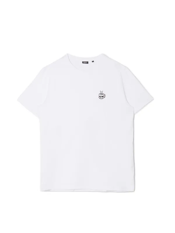 Biały T-shirt z haftem