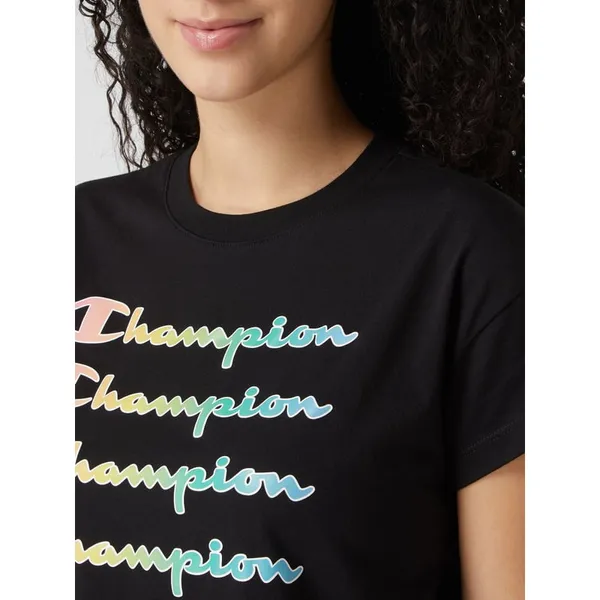 CHAMPION T-shirt o kroju custom fit z nadrukiem z logo