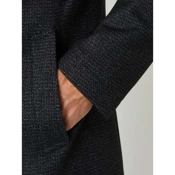 BOSS Krótki płaszcz o kroju slim fit z mieszanki wełny model ‘Nieven’