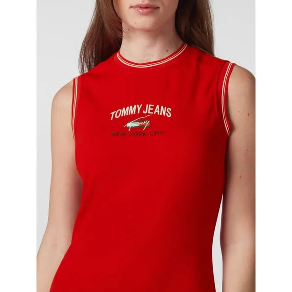 Tommy Jeans Sukienka koszulowa bez rękawów z wyhaftowanym logo
