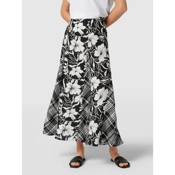 Polo Ralph Lauren Długa spódnica z lnu ze wzorem w kratę i kwiatowym wzorem