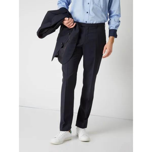 HUGO Spodnie biznesowe o kroju regular fit z żywej wełny model 'Simmons'
