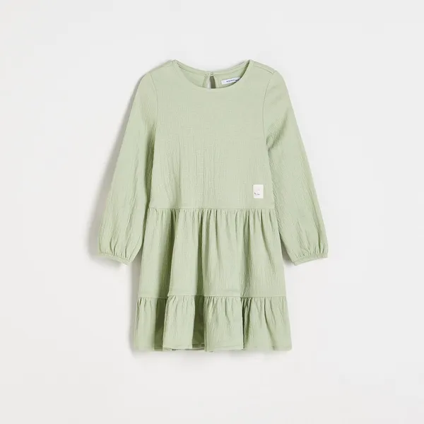 Dzianinowa sukienka midi - Zielony