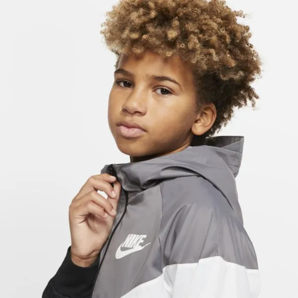 Kurtka dla dużych dzieci Nike Sportswear Windrunner - Szary
