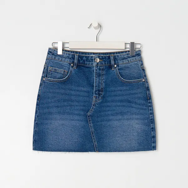 Jeansowa spódnica mini - Niebieski