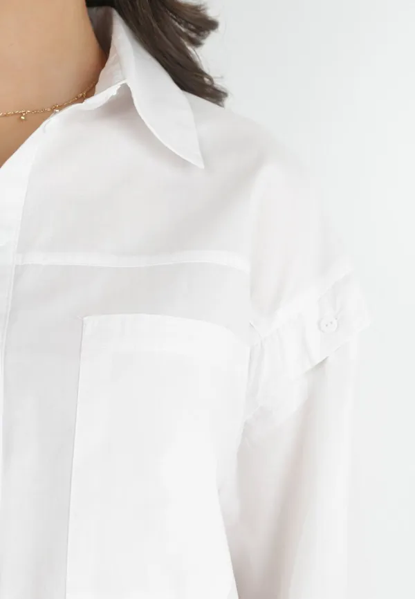 Biała Koszula z Kieszenią i Odpinanymi Rękawami Jourdan