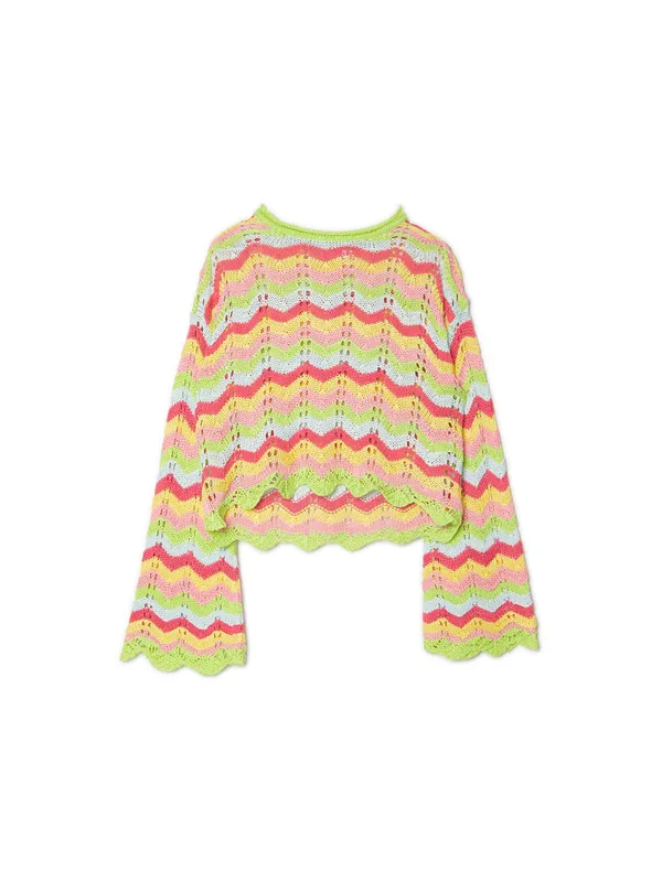 Krótki kolorowy sweter