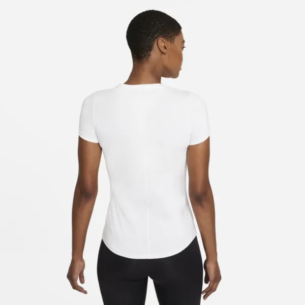 Damska koszulka z krótkim rękawem o dopasowanym kroju Nike Dri-FIT One - Biel