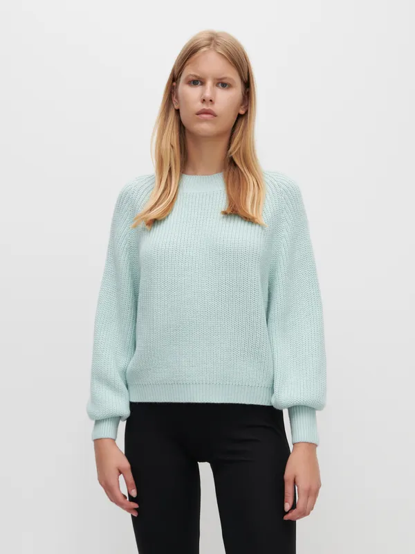 Sweter o grubym splocie - Zielony