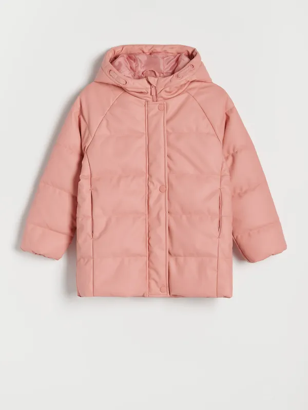Pikowana kurtka z ociepleniem - Różowy