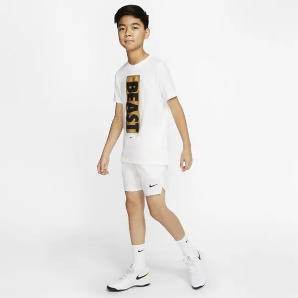 Spodenki tenisowe dla dużych dzieci (chłopców) NikeCourt Flex Ace - Biel
