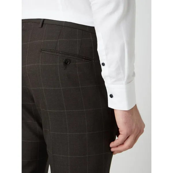 Windsor Spodnie do garnituru z żywej wełny o prostym kroju model ‘Santio’