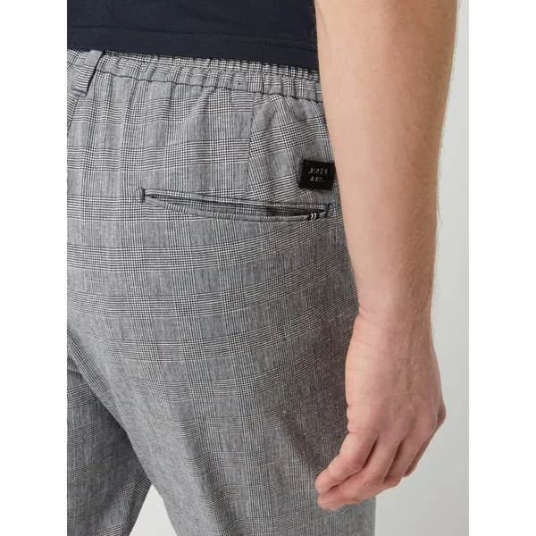 JOOP! Jeans Spodnie o luźnym kroju z zakładkami w pasie i dodatkiem lnu model ‘Lead’