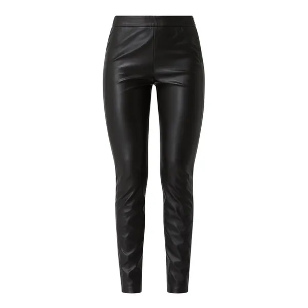 BOSS Casualwear Spodnie o kroju slim fit z imitacji skóry model ‘TALEGY’