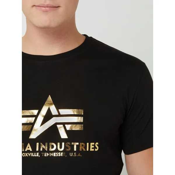 Alpha Industries T-shirt z logo z efektem metalicznym