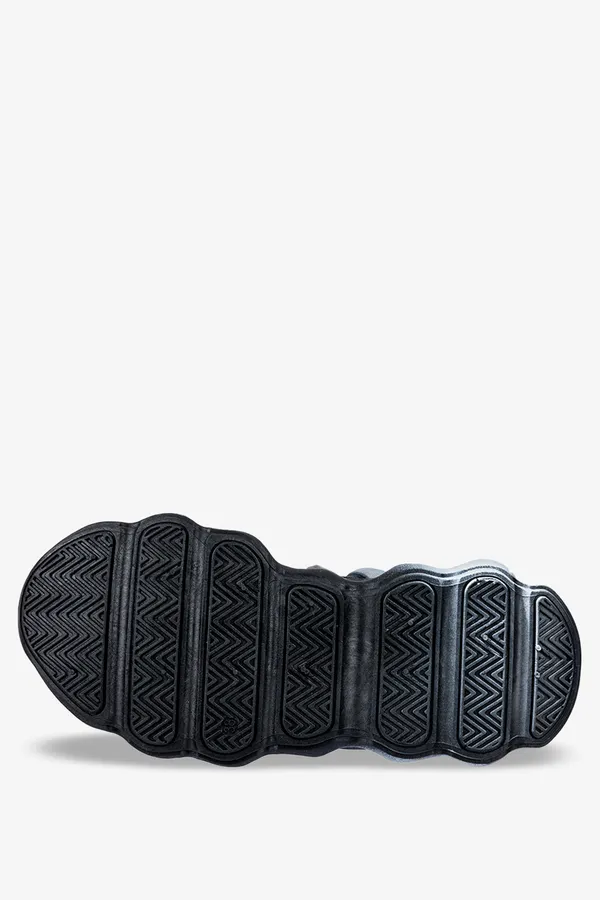 Czarne sneakersy na platformie buty sportowe sznurowane casu vl198p