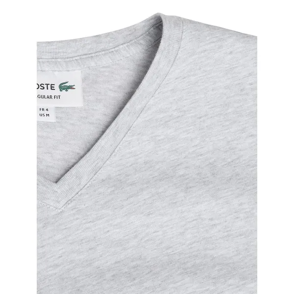Lacoste T-shirt o kroju Regular Fit z dekoltem w serek