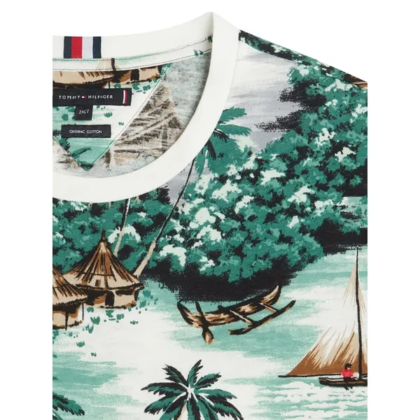 Tommy Hilfiger Big & Tall T-shirt PLUS SIZE z egzotycznym wzorem
