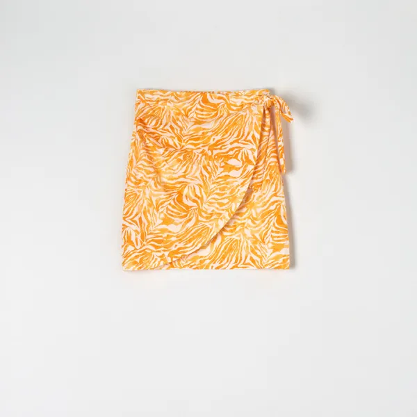 Spódnica mini ze wzorem - Pomarańczowy