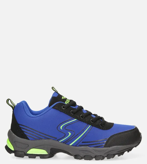 Niebieskie buty sportowe sznurowane softshell Casu B1808-4
